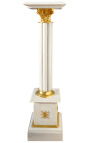 Colonna corinzia in marmo bianco con bronzo dorato stile Impero