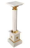 Colonna corinzia in marmo bianco con bronzo dorato stile Impero