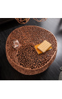 Okrąg "Cory" stół kawy w stali i miedzi z kolorem metalu 80 cm