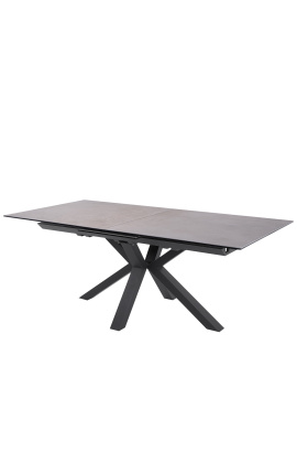 &quot;Atlantída&quot; jedálenský stôl černá oceľ a betón šedý keramický vrch 180-220-260