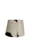 Sort og hvid koskind lampshade 20 cm i diameter