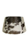 Fekete és fehér cowhide lampshade 40 cm átmérőben