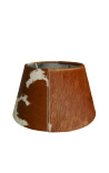 Brun og hvid koskind lampshade 30 cm i diameter