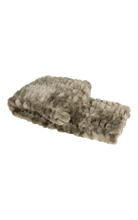 Gray faux fur throw 130 x 180