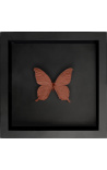 Quadro decorativo em fundo preto com cor de cobre "Papilio Blumei" borboleta