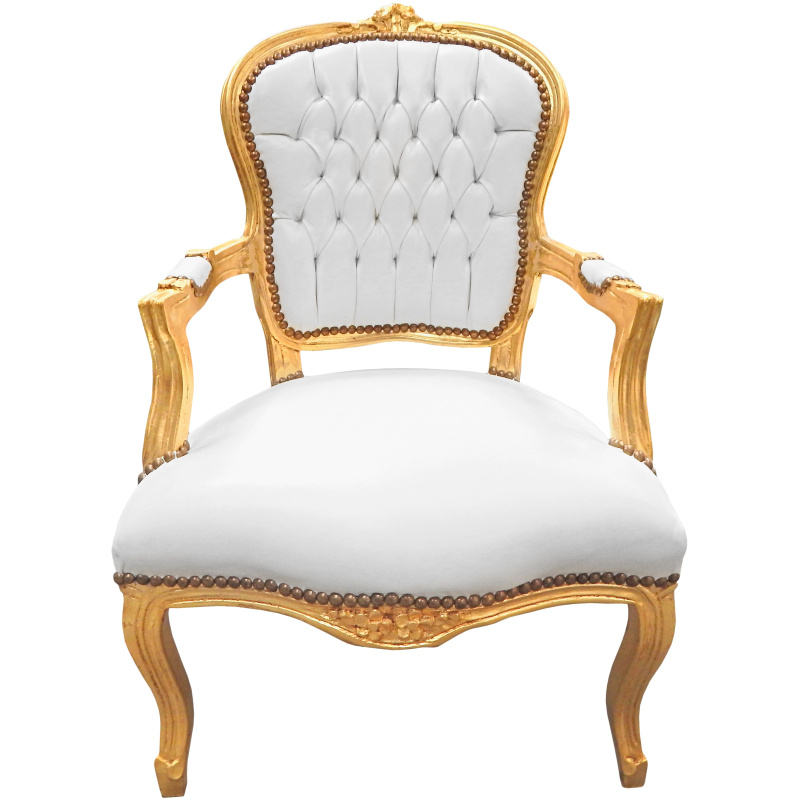 Louis XV armchair white and gold - Louis XV style cabinet