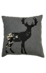 Square Cushion cowhide ja wool "seisomassa" 45 x 45