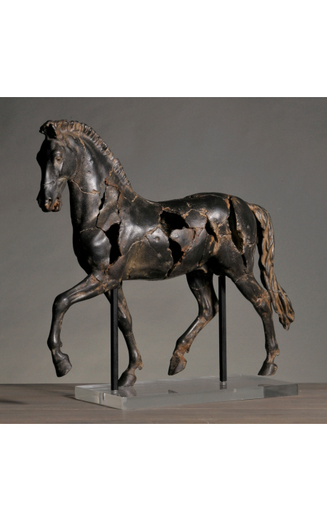 Grande sculpture "Cheval de Monti" sur support