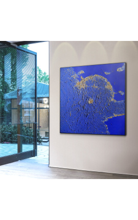 Tableau contemporain carré &quot;Bleu Dune - Grand Format&quot;