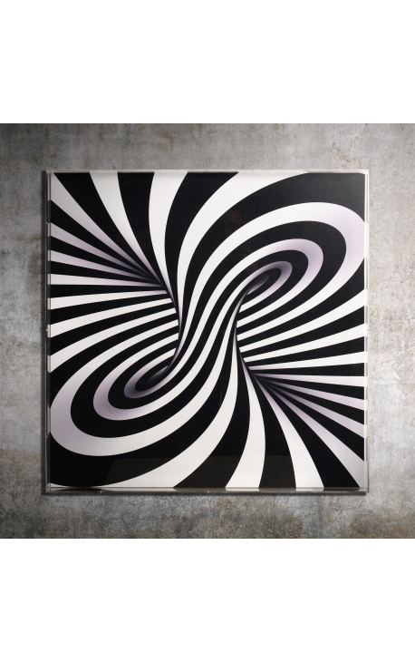 Moderne Malerei "Optische Illusion / Acryl N.1" mit Plexiglasgehäuse