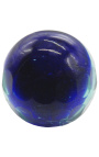 Leuning trappenhuis donkerblauw glas gefacetteerd