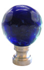 Leuning trappenhuis donkerblauw glas gefacetteerd