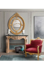 Sessel "fürst" Barock Stil rot Burgunder Samt und Gold Holz