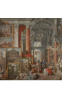 Pintura "Galeria de vistas da Roma moderna" - Giovanni Paolo Panini