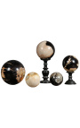 Set van 5 versteende houten ballen (gefossileerd)