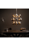 "Galaxie" konstrukční chandelier s 12 kouřenými skleněnými koule