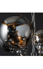 Lustre de design "Galaxy" com 12 globos de vidro fumê