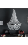 Lustre de design "Versailles" em metal prateado