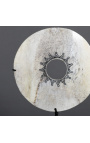 Комплект от 5 бели индонезийски диска в кост върху основа