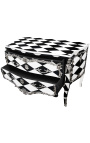 Grande commode baroque de style Louis XV "Damier" noir et blanc.