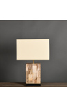 Lampe en bois pétrifié beige - Taille S