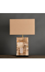 Lampe en bois pétrifié beige - Taille M