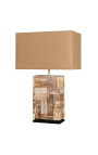 Lampe en bois pétrifié beige - Taille M