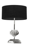 "Feng" lamp with shell decoration in silver metal