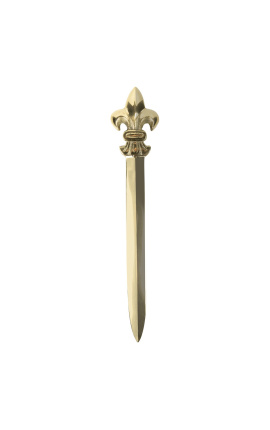 Gold letter opener with fleur-de-lis decoration