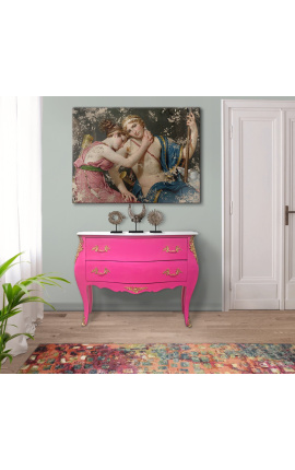 Barok stil Louis XV pink og hvid top med 2 skuffer