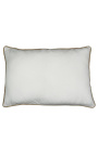 Coussin rectangulaire en lin et coton couleur blanc avec galon en jute 40 x 60