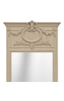 Trumeau Louis XVI legno beige patinato