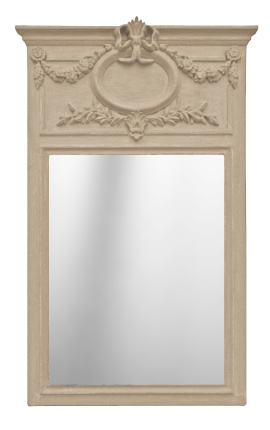 Trumeau Louis XVI legno beige patinato