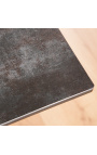 "Løfte" matbord i svart stål og lava keramikk topp 180-220-260