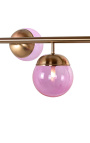 Lustre design "Liber C" com 6 globos de vidro rosa