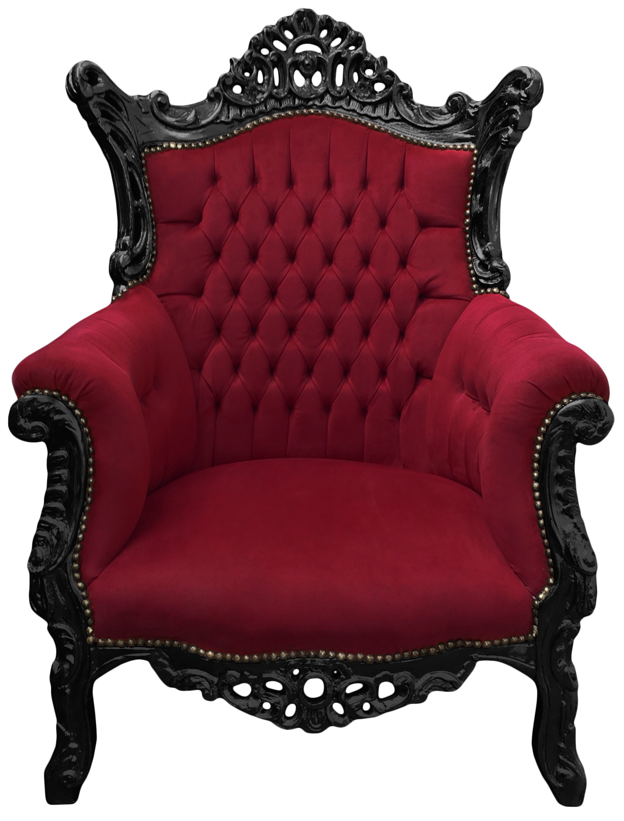 Likeur Continent onstabiel Grand Rococo Barok fauteuil bordeaux fluweel en glanzend zwart