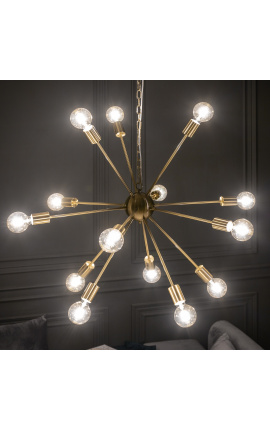 Lustre "Sputnik" metal dourado - 87 cm de diâmetro - 14 luzes