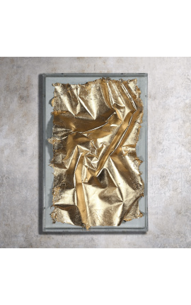 Contemporaire &quot;Zo goud&quot; triptych met gouden huid en plexiglas case