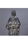Grande statua "Madonna Nera con Bambino" in gesso patinato nero
