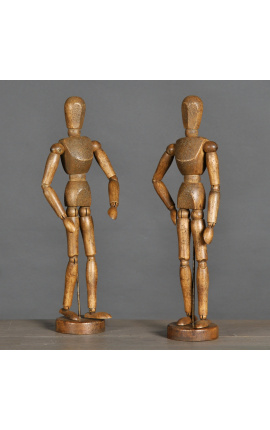 Conjunto de 2 madeiras Manequins de desenho articulados