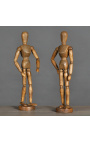 Conjunto de 2 madeiras Manequins de desenho articulados