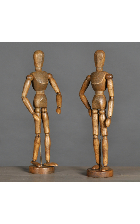 Conjunto de 2 madeiras Manequins de desenho articulados