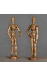 Conjunto de 2 madeiras Manequins de desenho articulados