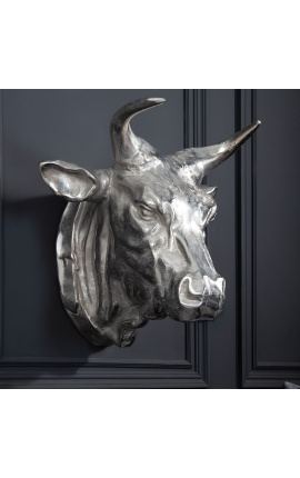 Large wall decoration in aluminium Bull's head