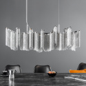 "Allure" chandelier 118 cm lang in zilver-gekleurd metaal