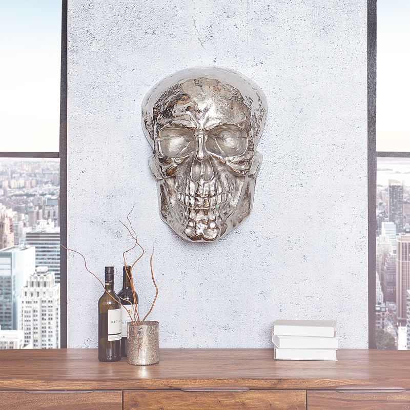 aluminium wanddecoratie "Skull"