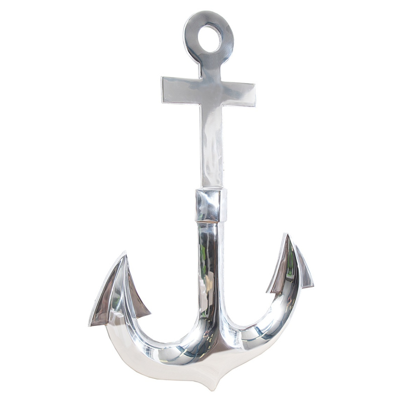 Marine anchor in aluminum for wall decoration