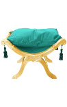 Dagobert bench purple velvet and gold wood