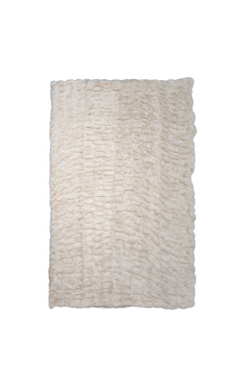 Beige faux fur throw 130 x 180