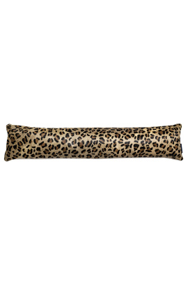 Cuscino anti-spiffero con cuneo per porta in pelle bovina stampa leopardo